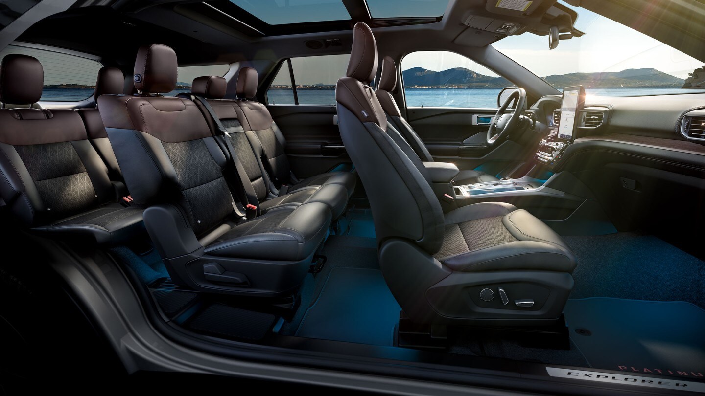 Ford Explorer interior side view showing all seats