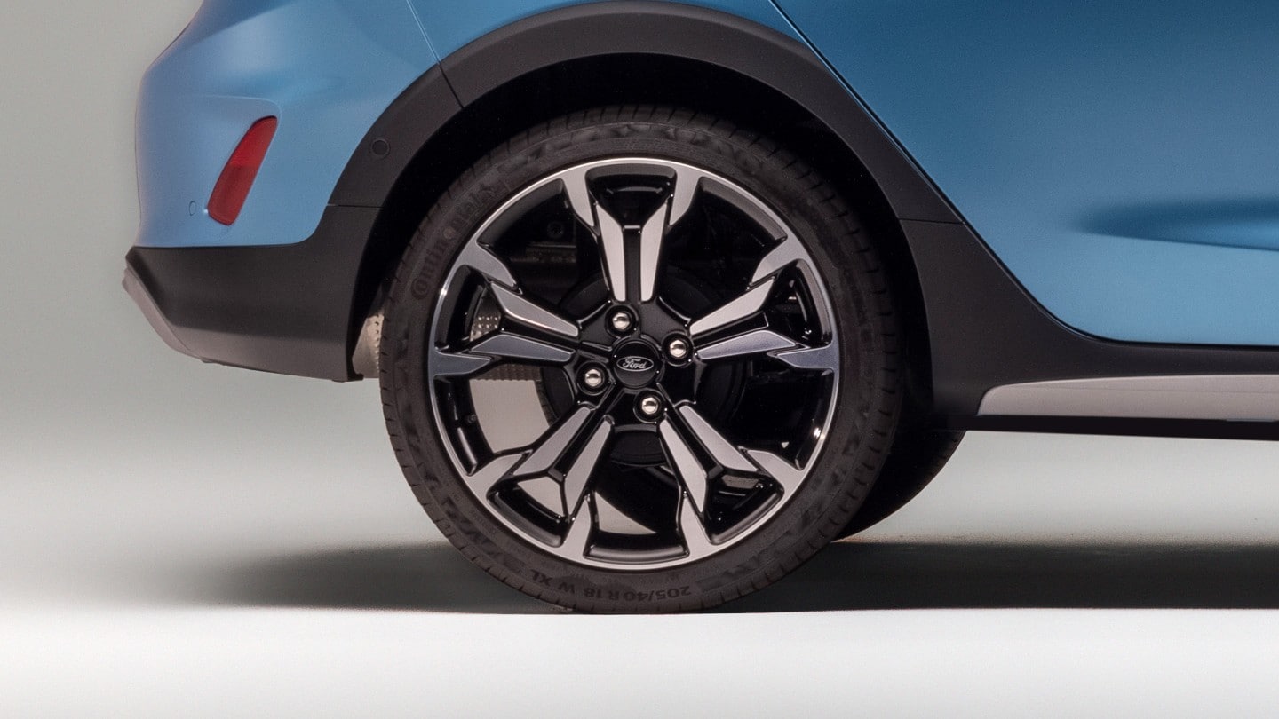 Ford Fiesta showing exclusive front alloy wheel
