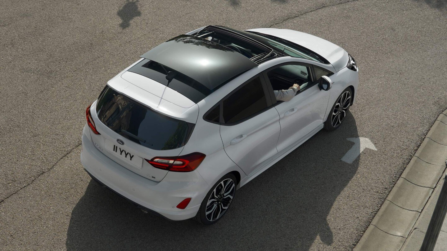 Ford Fiesta overhead view of panoramic roof
