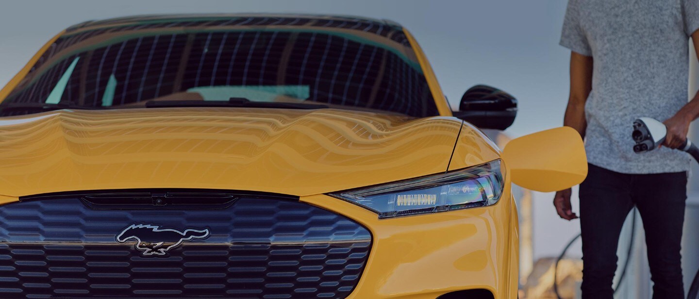 Ford Mustang Mach-E GT in motion profile view