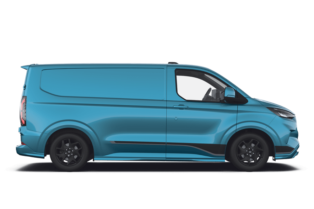Uusi Ford E-Transit Custom sivusta kuvattuna