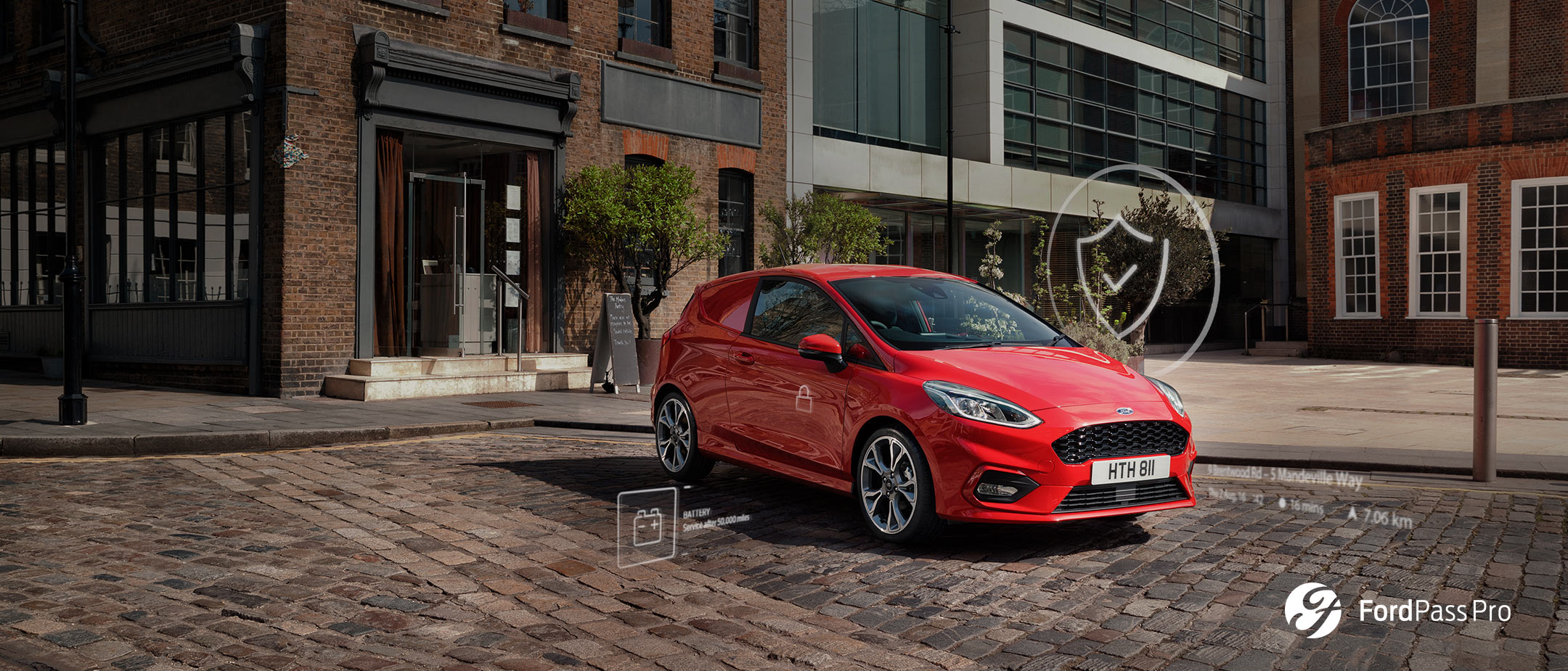 Ford Fiesta Van front three quarter view
