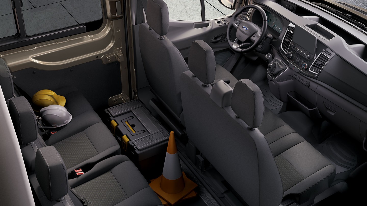 Ford Transit Van interior showing back seats and space