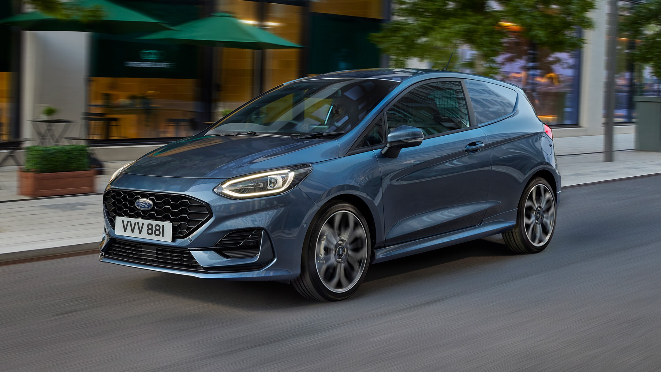 Ford Fiesta Van front three quarter view