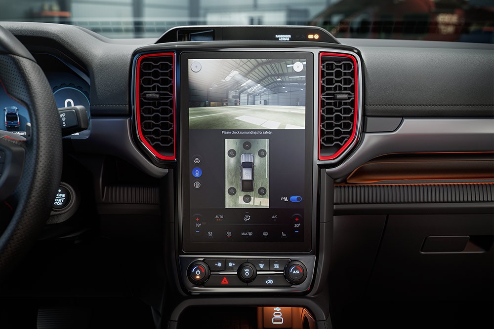 Kuva Ranger Raptorin 360 asteen kameran näytöstä.