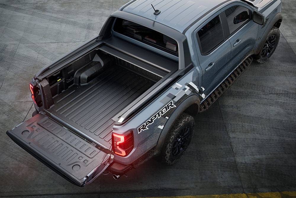 Ford Ranger Raptorin kuormalava ja takalaita.