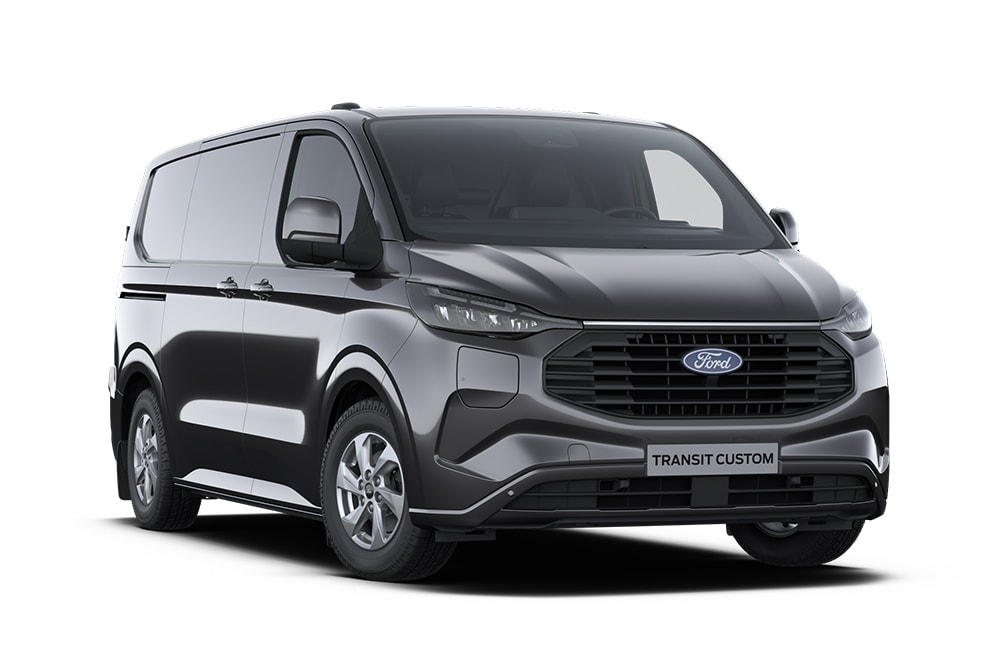 Tummanharmaa Ford Transit Custom Limited PHEV.