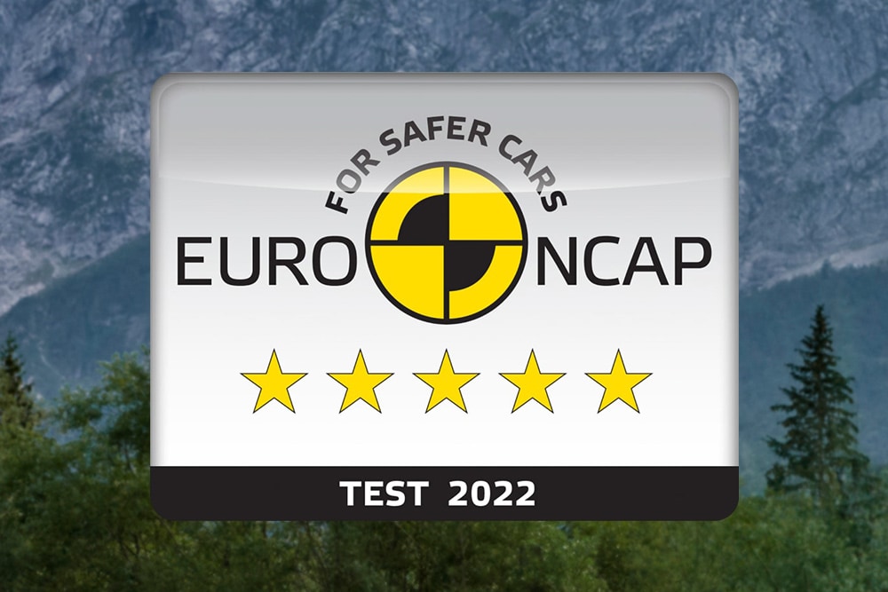 Ford Rangerille Euro NCAP -turvallisuustestissä vuonna 2022 myönnetty viiden tähden turvallisuusluokitus.