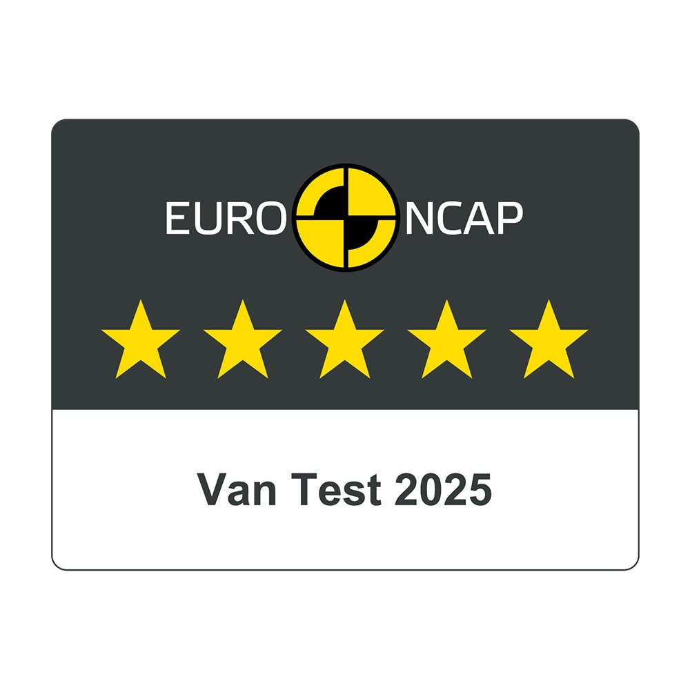 Viiden tähden NCAP-merkki kevyen hyötyajoneuvon turvallisuudesta.