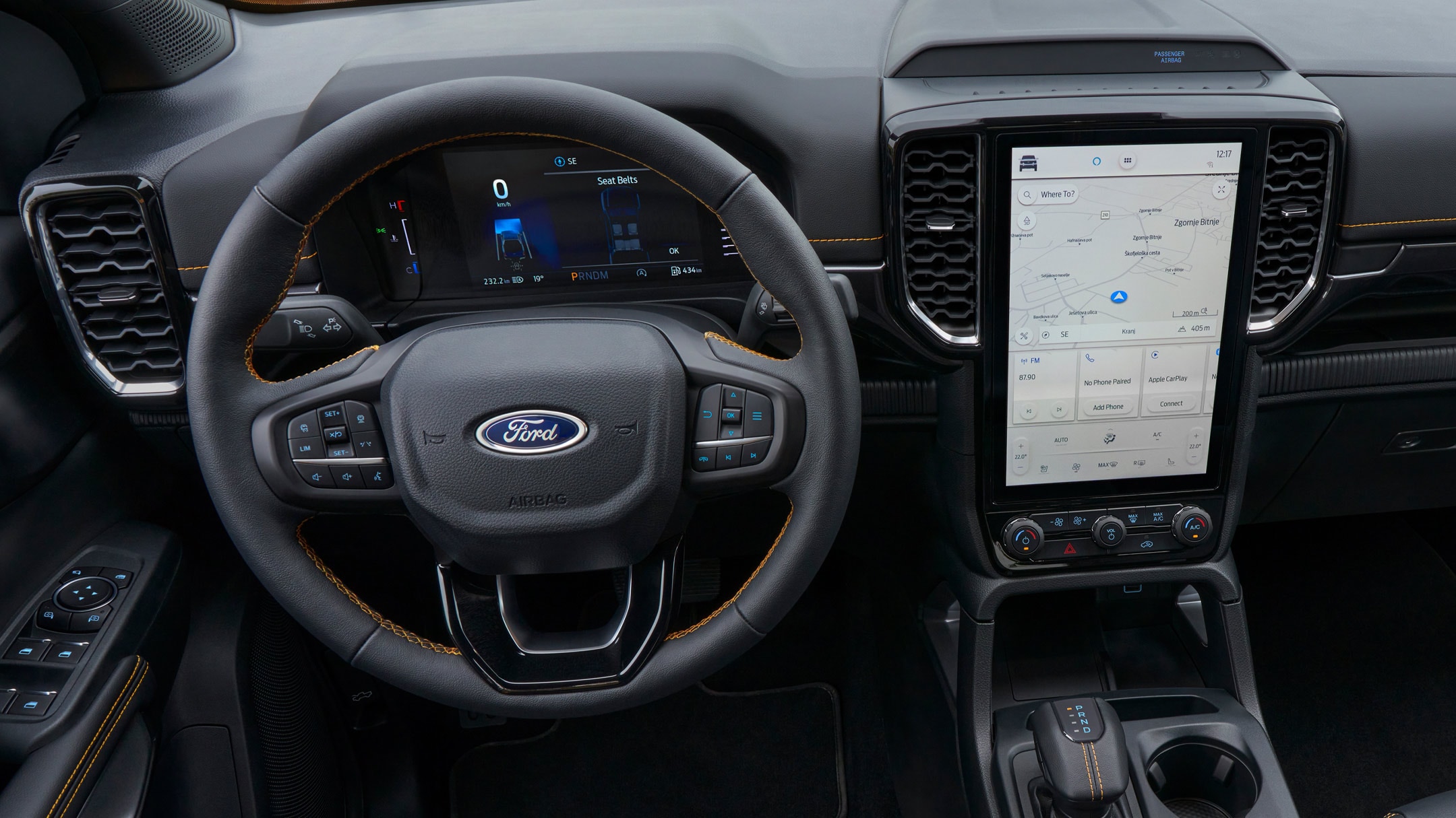 All-New Ford Ranger Wildtrak interior dash view