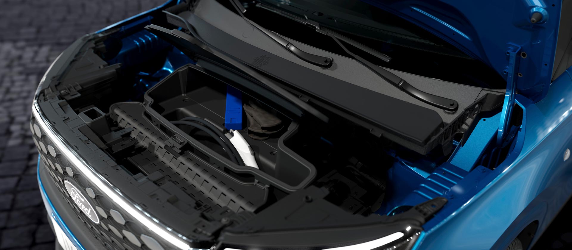 Ford E-Transit Courierin etutavaratila